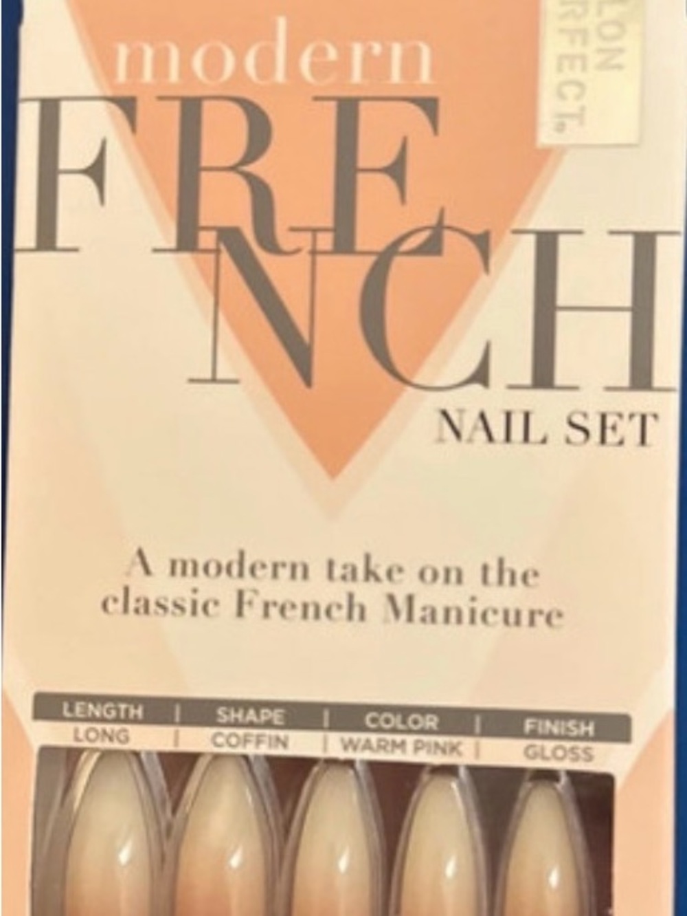 Modern French Nail Set in Warm Pink